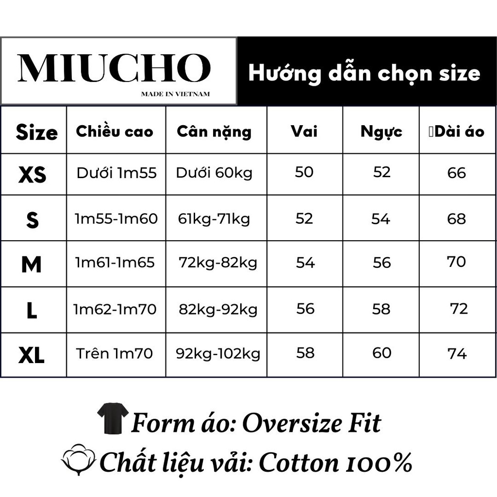 Áo thun nữ form rộng tay lỡ B001, áo phông vải cotton co giản, dày dặn form unisex cao cấp in hình hoạt tiết Miucho