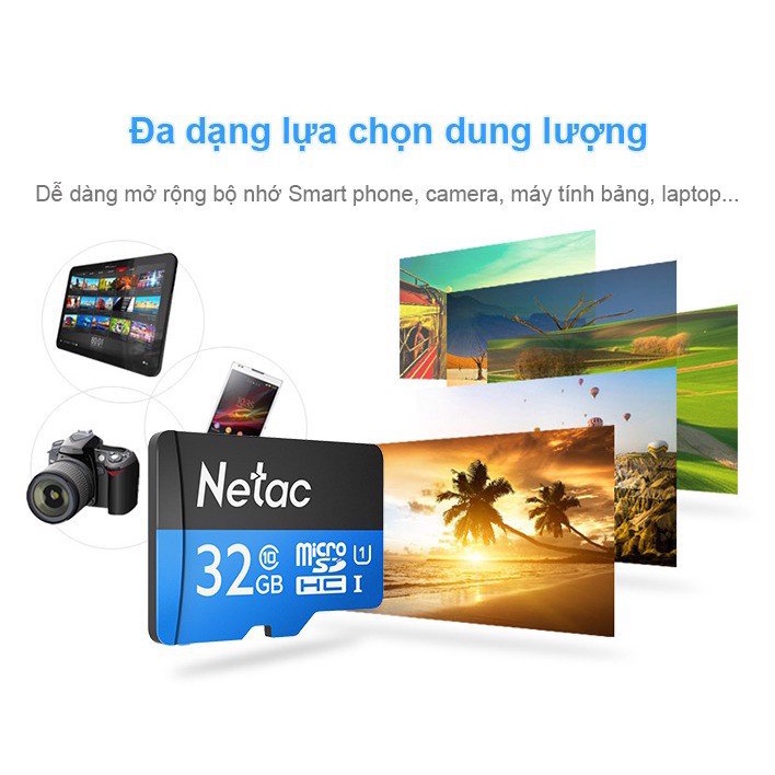 Thẻ nhớ Netac Chính Hãng Micro SD 32GB/64GB/128GB 100MB/s Class 10 Tốc Độ Cao Chuyên Dùng Cho Camera - Bảo Hành 10 Năm