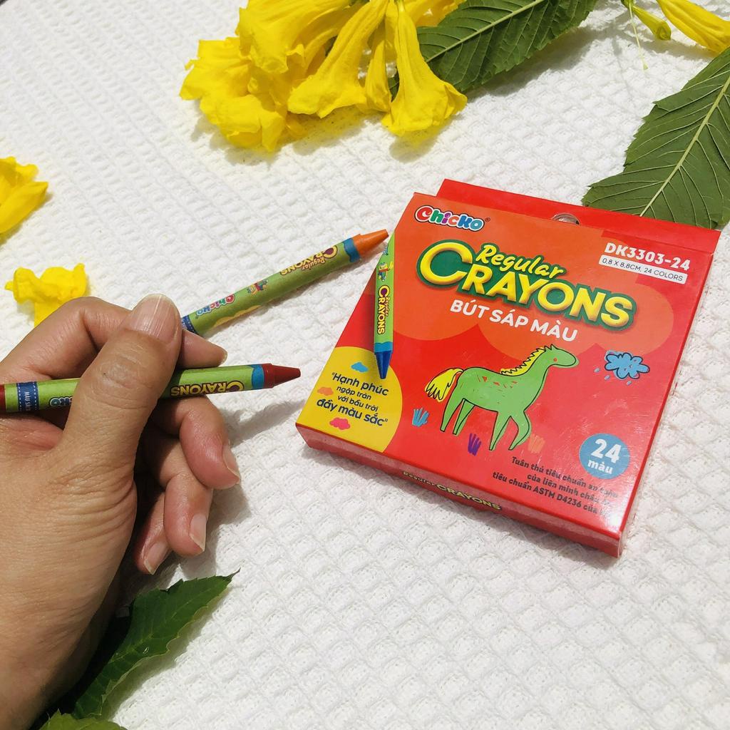 Bút Sáp Màu Duka Cho Bé Tập Tô - Cỡ Thường và Siêu To Cho Trẻ Dễ Cầm Khó Gãy - Jumpo Crayon