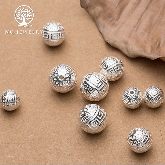 Charm bạc xỏ ngang tròn - NQ Jewelry