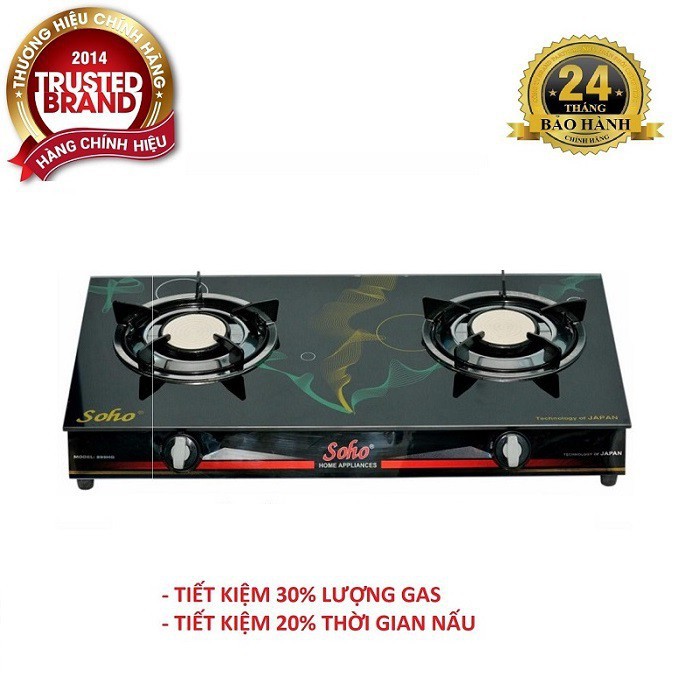 Bếp Ga Đôi Hồng Ngoại Soho 899HG Mặt Kiếng Cường Lực Tiết Kiệm 30% lượng Gas - [BH 24 Tháng - Đổi Trả 7 Ngày Uy Tín]