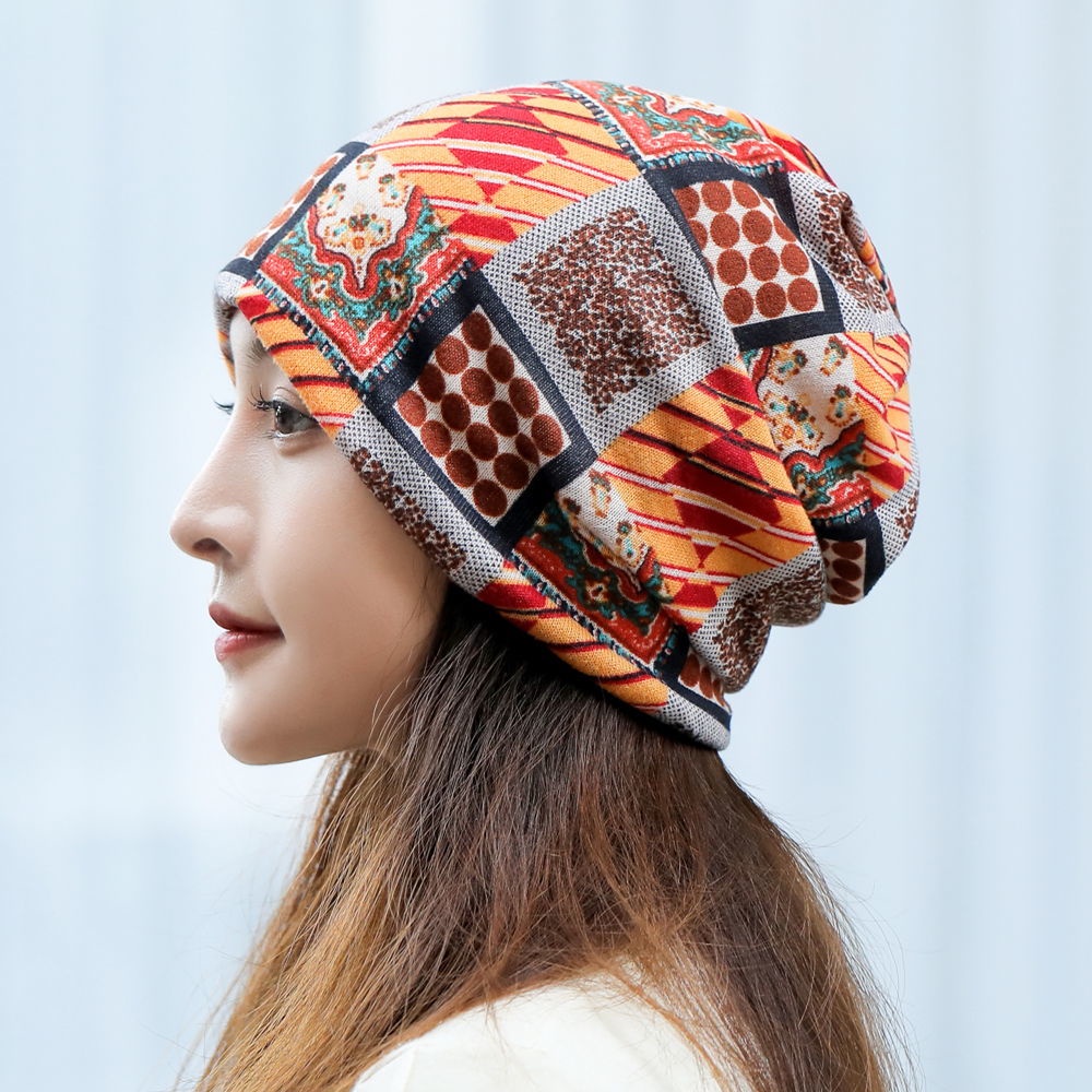 Mũ Bandana Hàn Quốc Đa Năng in Họa Tiết Cổ Điển Thời Trang Mùa Đông Cho Nữ 50GrandmaMùa Thu