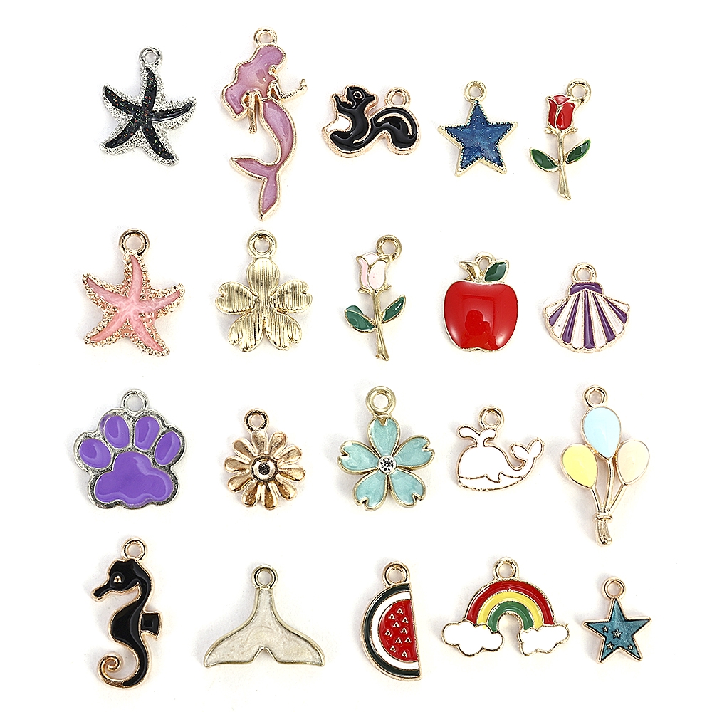 Set 20 mặt dây chuyền tráng men họa tiết ngẫu nhiên