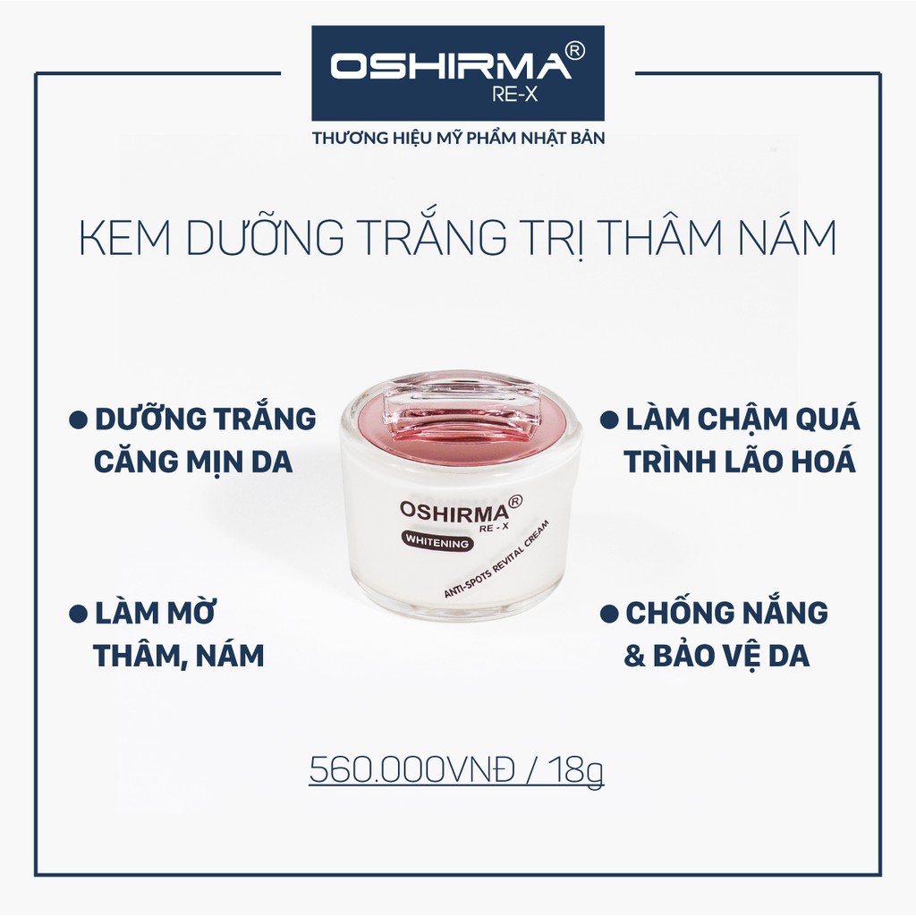 [OSHIRMA NHẬT BẢN chính hãng] Kem Dưỡng dạng nén Làm Sáng Và Ngăn Ngừa Thâm Nám, dưỡng trắng chống nắng 18g