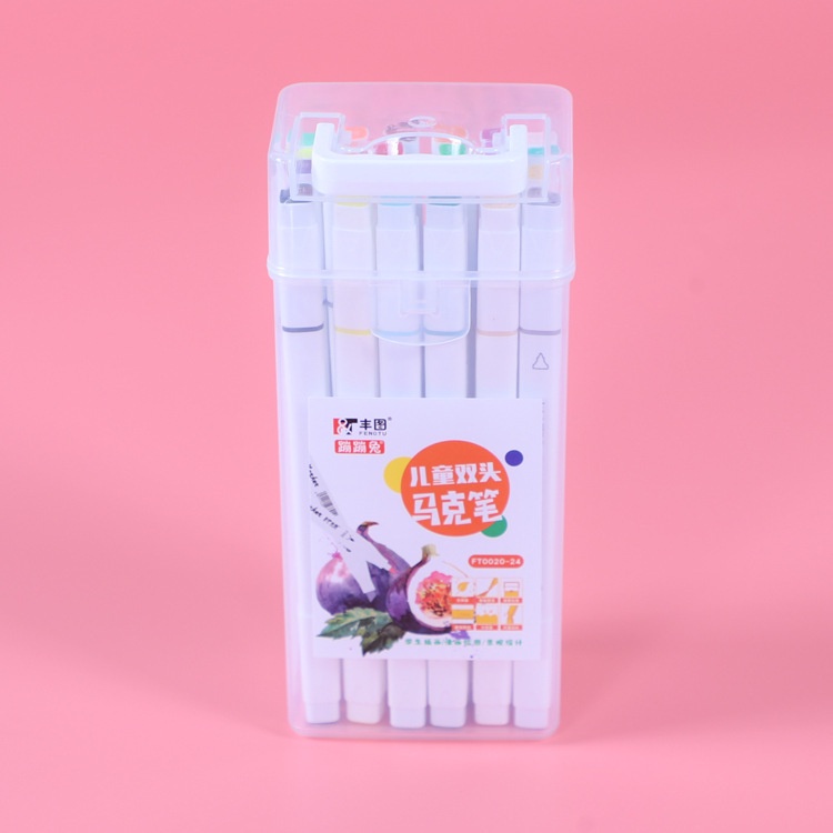 Bút Lông Đánh Dấu Hai Đầu Hai Đầu Nhiều Màu Sắc Họa Tiết Hoạt Hình Dành Cho Trẻ Em