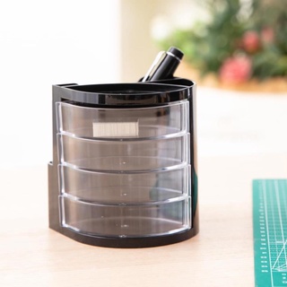 Cốc cắm bút 4 ngăn Deli, Đen -1 chiếc - E9133