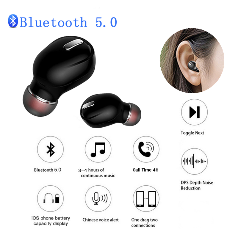 Tai Nghe Không Dây KEBIDUMEI X9 TWS Bluetooth 5.0 Âm Thanh Nổi 3D Dùng Chơi Game Chơi Thể Thao KÈm Micro