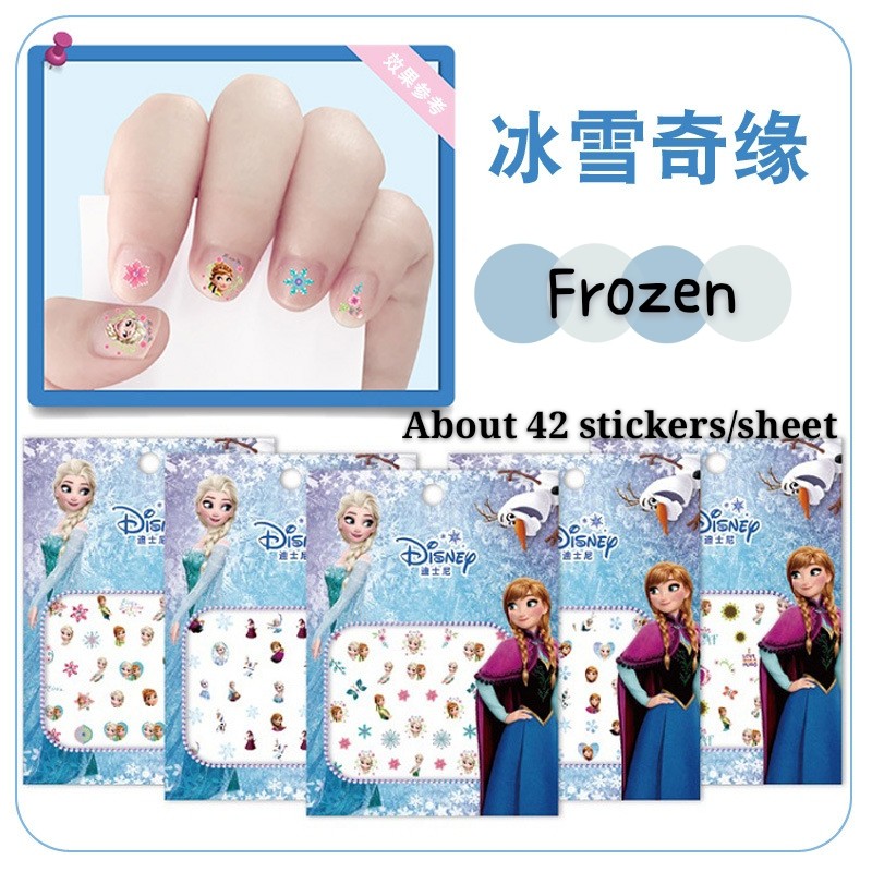 Set 5 tờ nhãn dán móng Frozen Sophia Cinderella bạch tuyết