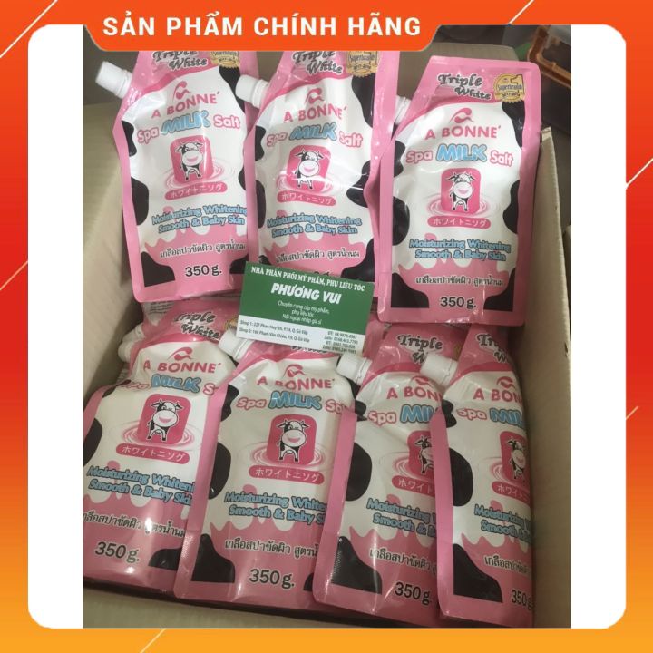 Muối Tắm Bò Hồng Thái Lan Chính Hãng công ty- 350g -loại muối cát nhỏ min -tẩy tế bào chết sáng da -sử dụng hàng ngày