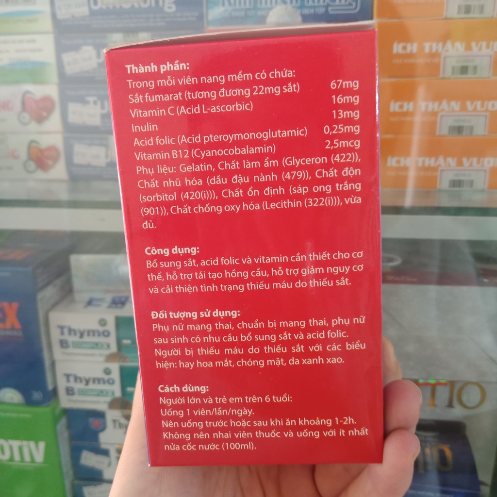 Sắt folic Extra hộp 10 vỉ