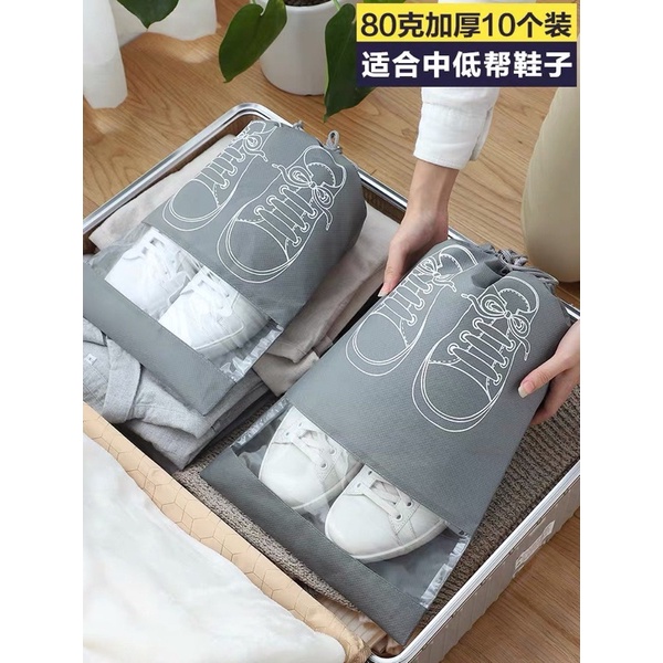 Túi Vải Đựng Giày Dép Dây Rút Chống Bẩn Du Lịch Size Lớn Với Họa Tiết Thiết Kế Đẹp