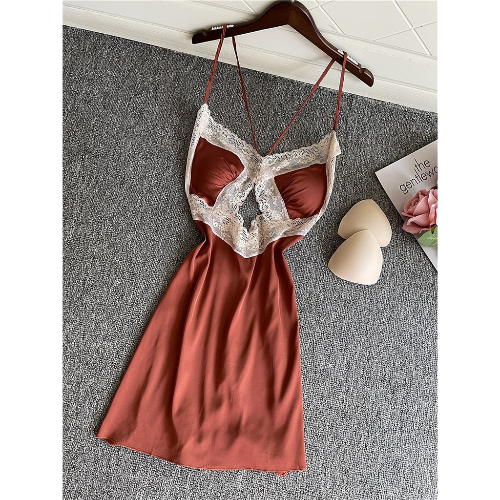 Váy ngủ lụa dây chéo sexy phía sau | BigBuy360 - bigbuy360.vn