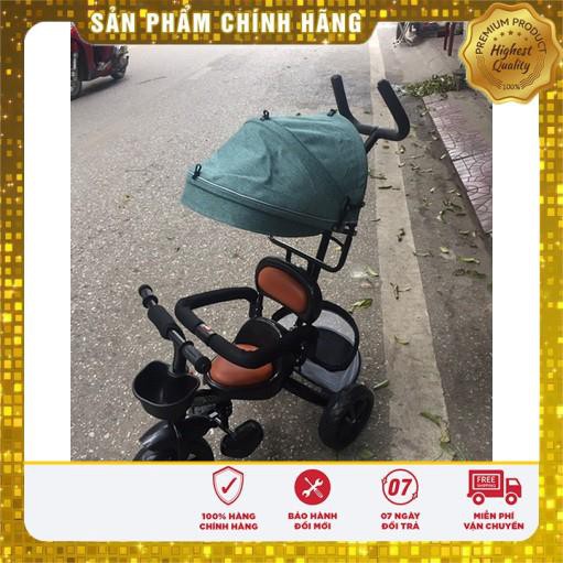  Xe đạp xe đẩy 3 bánh cao cấp có mái che, nệm da