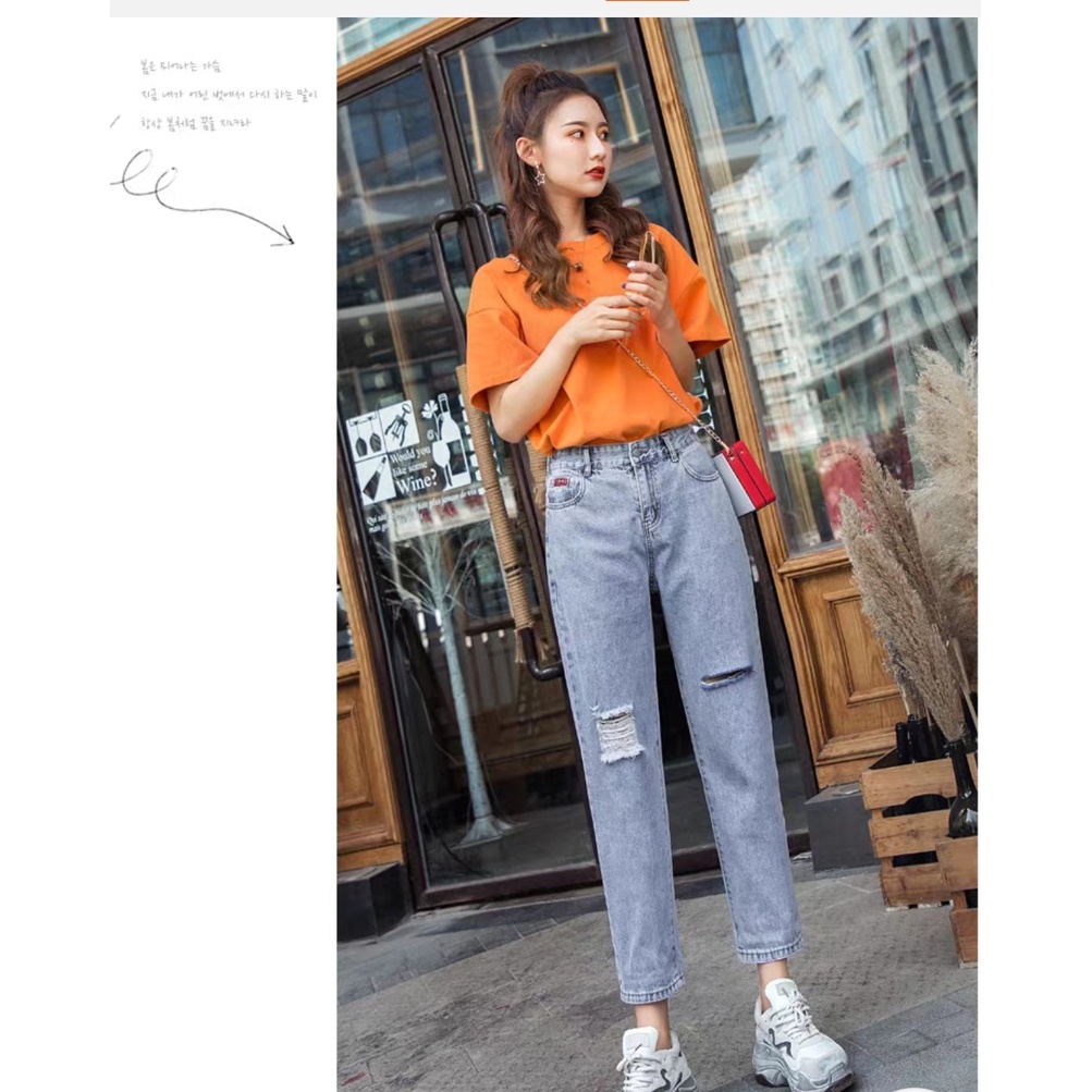 Quần bò baggy nữ quần jean baggy nữ quần jeans nữ lưng cao cạp cao quần nữ đẹp 3 size S M L hot 2022 SKShop22 | BigBuy360 - bigbuy360.vn