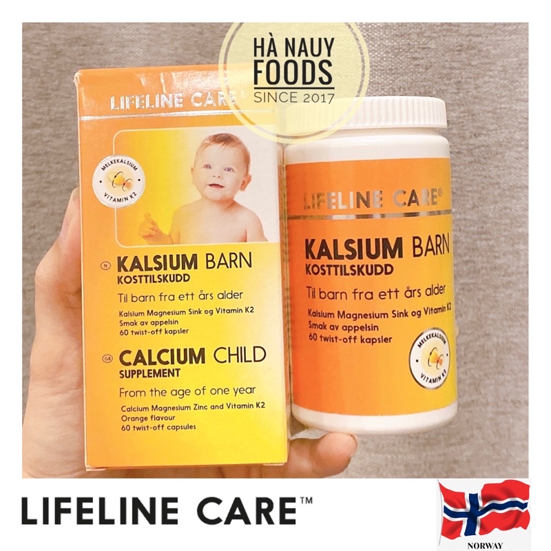 Canxi Sữa K2 + MK7 LIFELINE CARE Cho Bé Hộp 60 viên - Dầu Cá Kim Cương