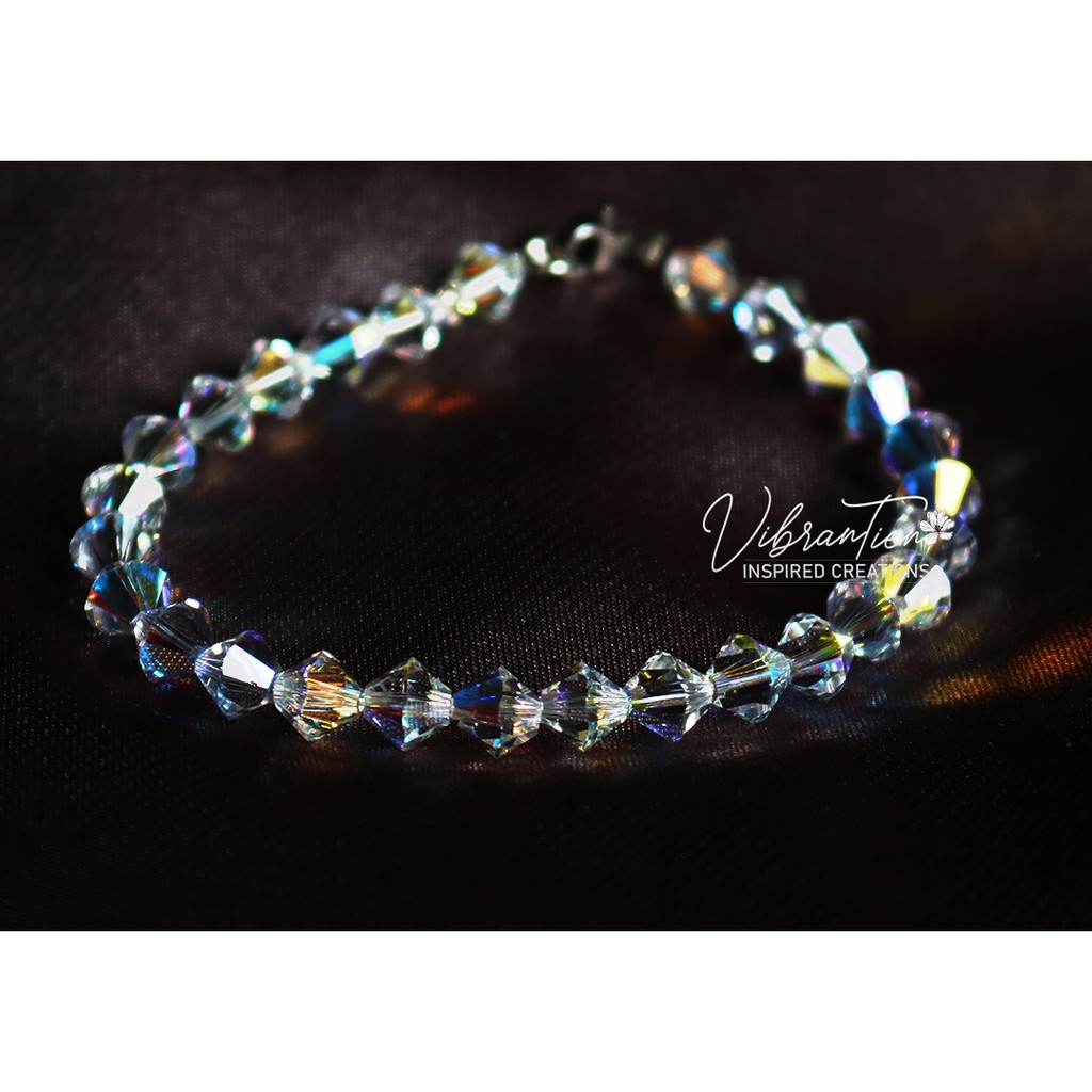 Vòng tay pha lê nhân tạo Áo hạt nón 6 mm