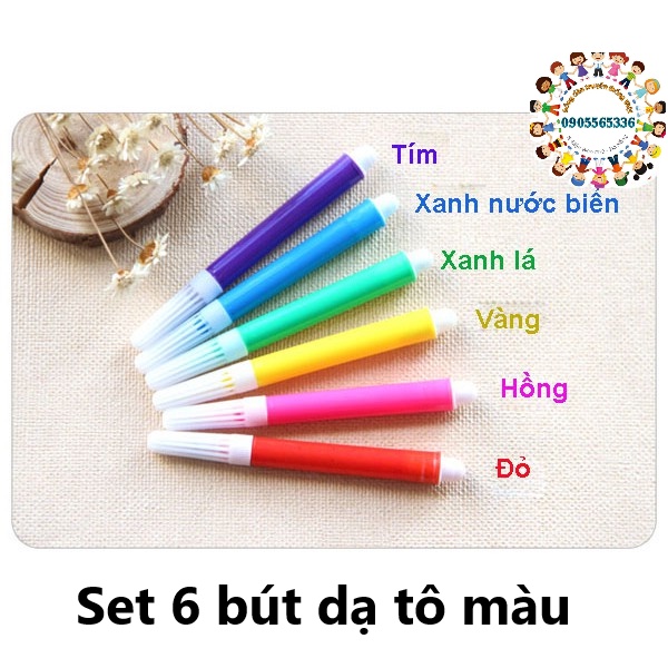 Set 6 bút dạ tô màu cực sắc nét