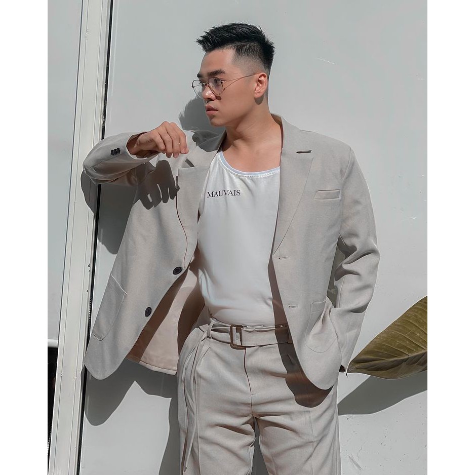 BLANKESPACE Áo Vest Kèm Phụ Kiện Tháo Rời Elio Vest Vải Cotton Sợi Chéo Đứng Form Thời Trang Nam Nữ Unisex