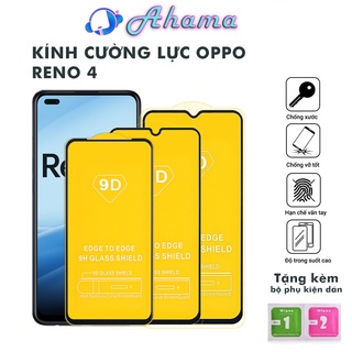 Kính Cường Lực Oppo Reno 4 Full Màn chống trầy xước rơi vỡ độ bền cao tặng kèm khăn lau màn hình