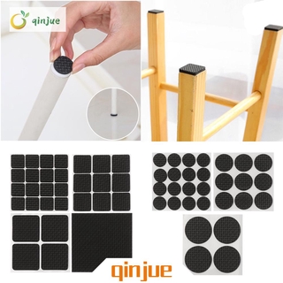 Qinjue 1 / 4 / 9 / 16 CÁI Miếng đệm chân nội thất xốp màu đen Ghế tự dính Ghế Sofa Bảo vệ sàn vuông Mũ đáy tròn Mũ chống trượt Thảm chống trầy xước Bàn chân