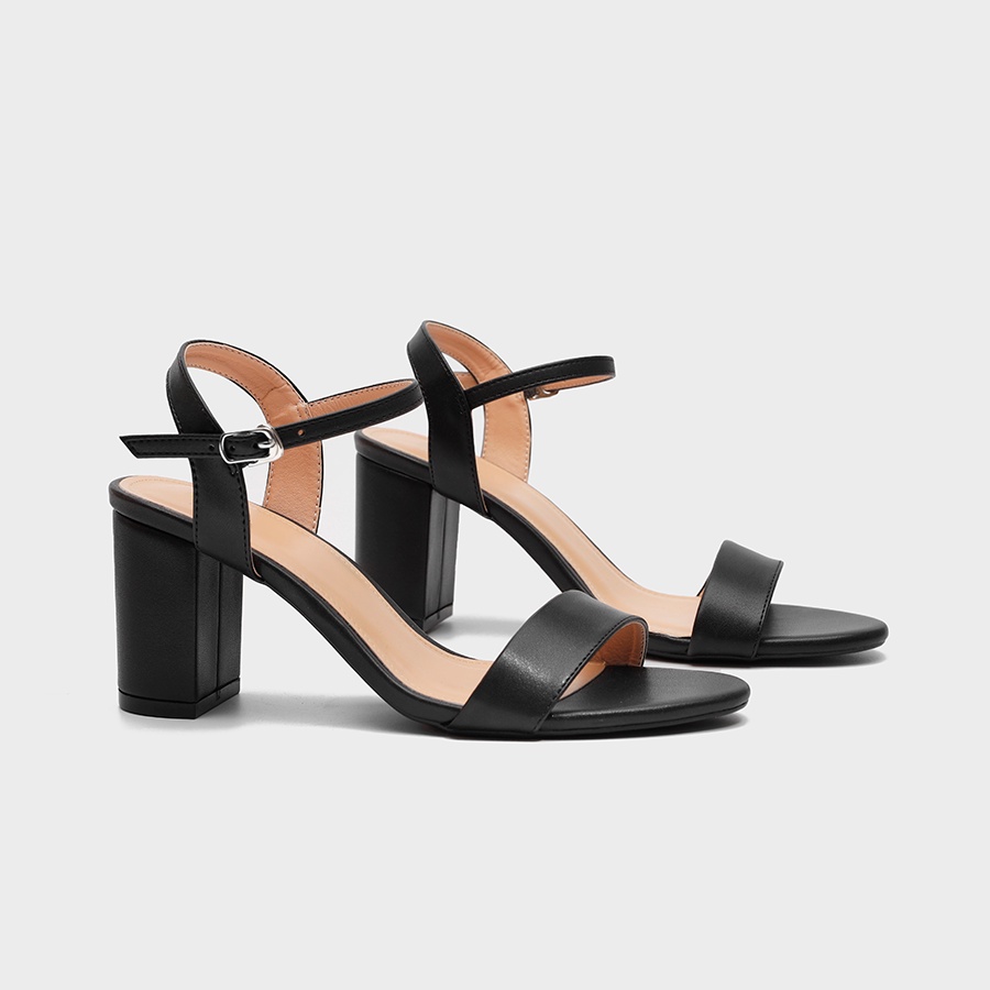 Giày sandal 7p Hở Hậu Đen M0012
