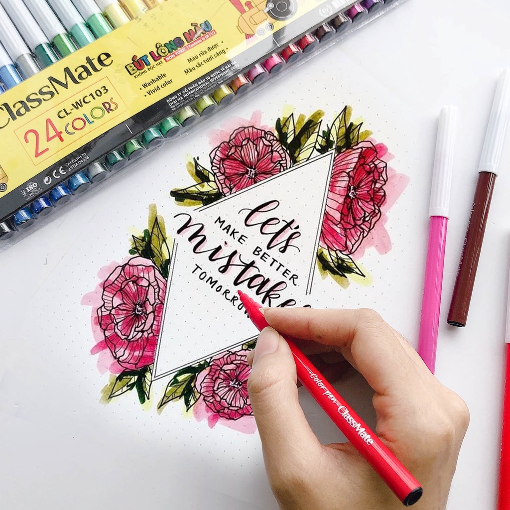 Bút lông màu Classmate 12/18/24 màu WC101 bút dạ màu vẽ tranh đẹp ANKICO