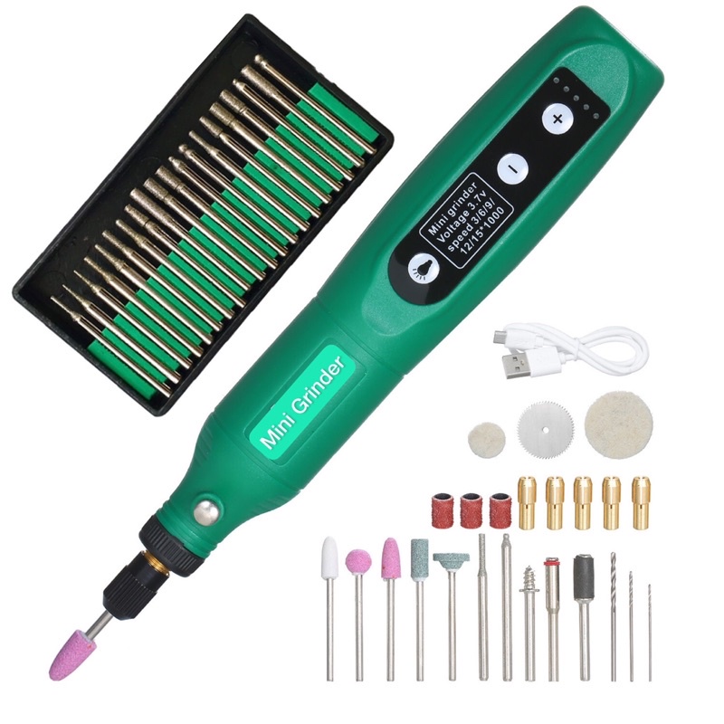 Máy khoan cắt trà mài mini 30 đầu + tặng kèm bộ 55 mũi khoan cắt