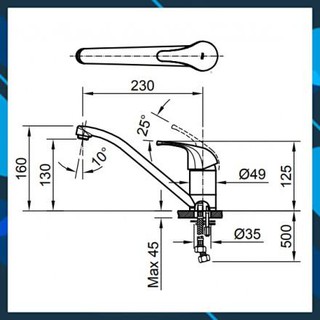 Vòi rửa bát nóng lạnh Inax SFV-302S