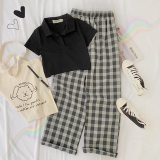 set croptop mix caro pants
