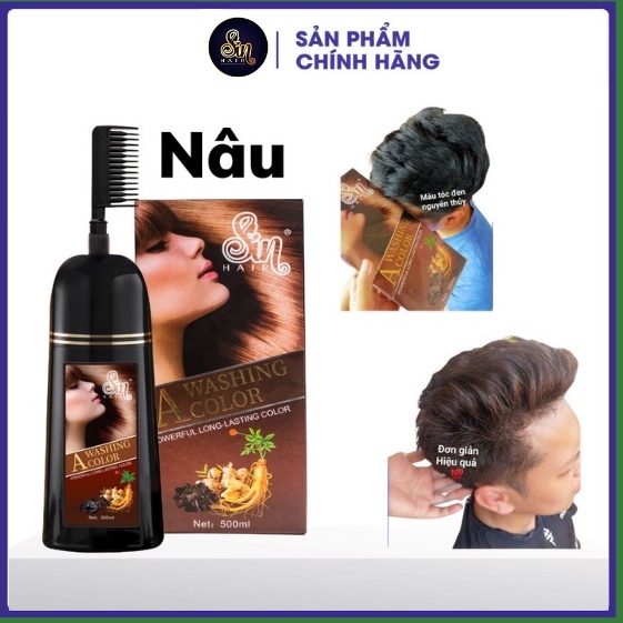 Dầu gội phủ bạc SIN HAIR chính hãng Nhật Bản 500ml thành phần nhân sâm tự nhiên giúp phủ bạc tóc từ lần gội đầu tiên.