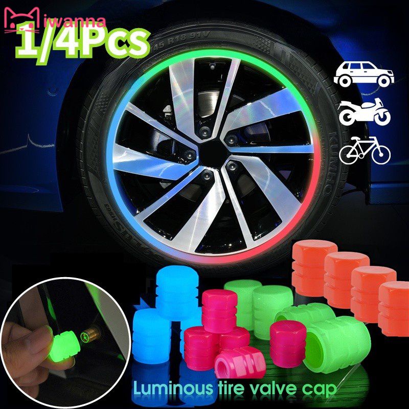 Mini Đa Năng Nhiều Màu Dạ Quang Chống Bụi Chống Thấm Nước Nắp Chụp Van Ô Tô/Xe Máy Xe Đạp Bánh Huỳnh Quang Phát Sáng Tự Động Lốp hub Nắp Trang Trí Phụ Kiện