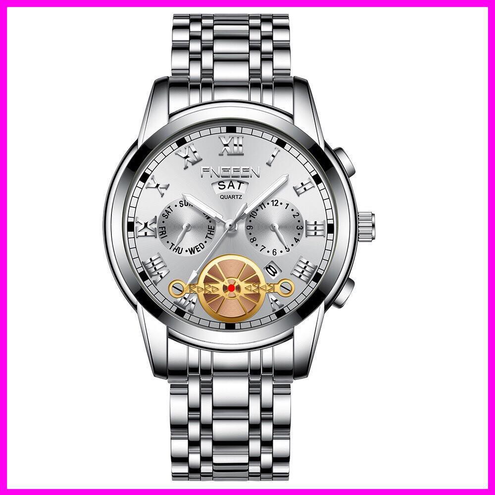 [Hàng xịn] Đồng hồ fngeen chính hãng nam chạy 2 lịch dây thép (tặng kèm hộp , pin , phụ kiện thâu dây) | BigBuy360 - bigbuy360.vn