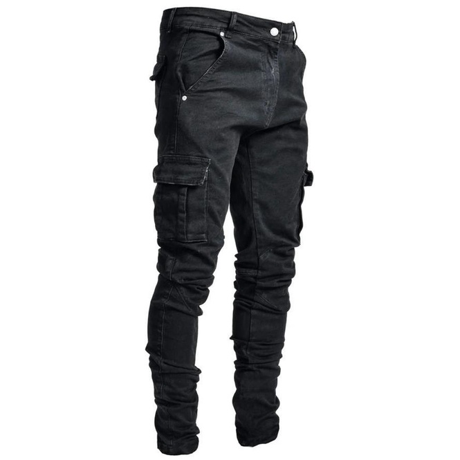 Quần Jeans Dài Dáng Ôm Thiết Kế Rách Cá Tính Thời Trang Cho Nam Giới