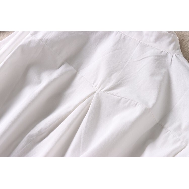 Áo sơ mi nữ công sở, áo sơ mi trắng cổ trụ pha ren cực xinh SM75