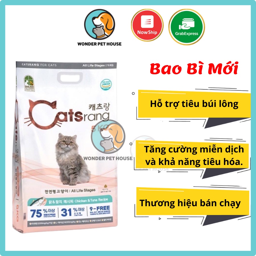 Hạt Mèo Catsrang  1kg Hàn Quốc - Dinh Dưỡng Tiêu Búi Lông Catrang Cat rang
