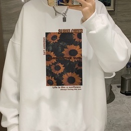 Áo sweatshirt cổ tròn tay dài mỏng dáng rộng size lớn mẫu 2021 thời trang xuân thu mới dành cho nam