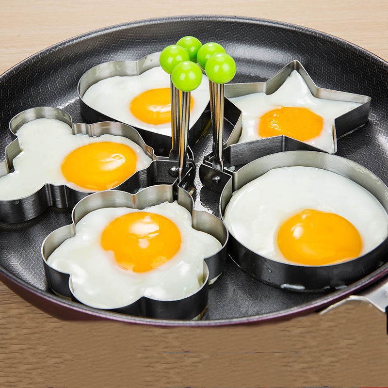 Khuôn Chiên Trứng Cho Nhà Bếp Chất Liệu Thép Không Gỉ Có Tay Cầm Nhựa Chống Bỏng Tiện Lợi | BigBuy360 - bigbuy360.vn