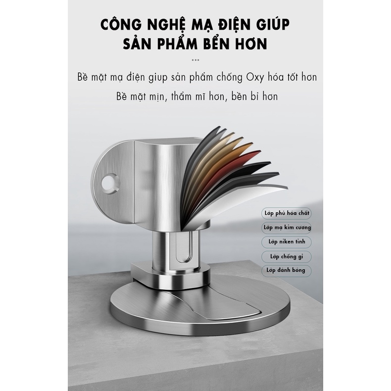 Chốt Chặn Cửa Chống Va Đập, Lực Hút Mạnh - YouQin Chất Liệu Thép Không Gỉ, Dán Keo Siêu Chắc, Không Khoan Đục