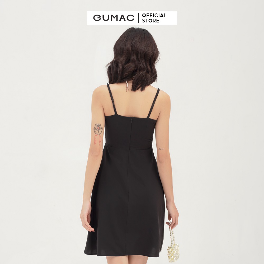 [Mã MABR07062 giảm 8% tối đa 50K đơn từ 249K] Đầm nữ hai dây GUMAC xếp ngực quyến rũ, dáng ôm body đủ màu đủ size DB311 | BigBuy360 - bigbuy360.vn