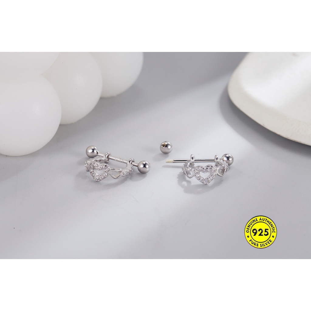Bông Tai Mạ Bạc 925 Hình Xoắn Ốc Mới Cho Nam Nữ