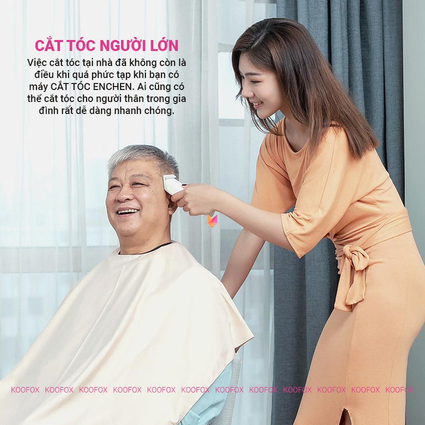 Tông Đơ Cắt Tóc Enchen Boost Cao Cấp Không Dây - Lưỡi Gốm NaNo Âm Thanh Nhỏ, Tiện Dụng - KOOFOX