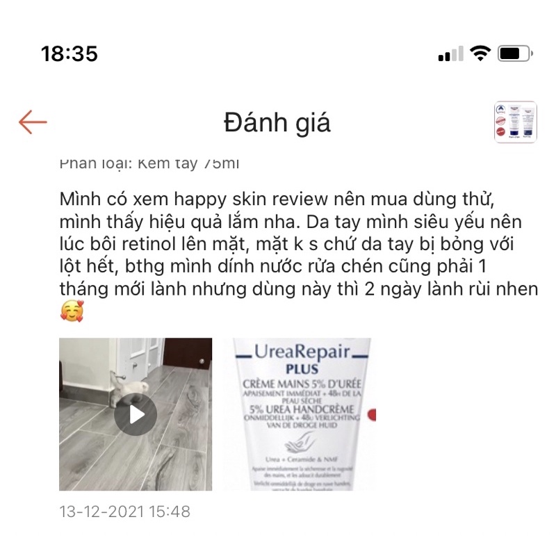 [Bill Pháp] Kem Dưỡng Da Tay, Da Chân Eucerin