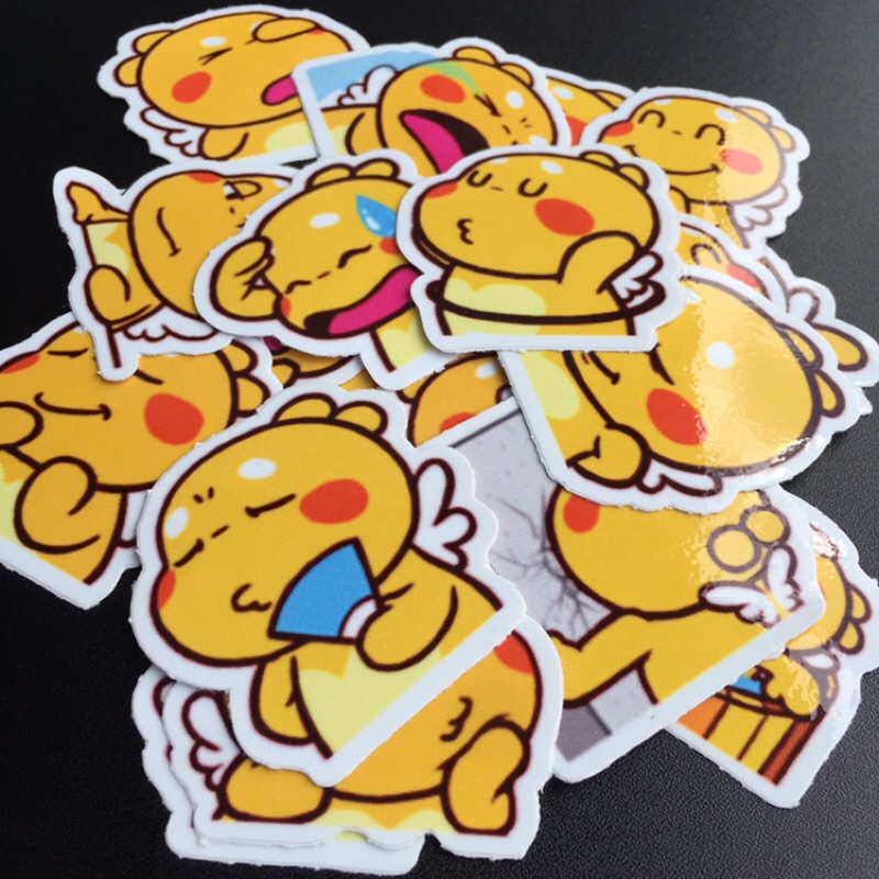 Bộ 20 Sticker emoji khủng long cute. Hình dán chống nước, trang trí xe, điện thoại, laptop.