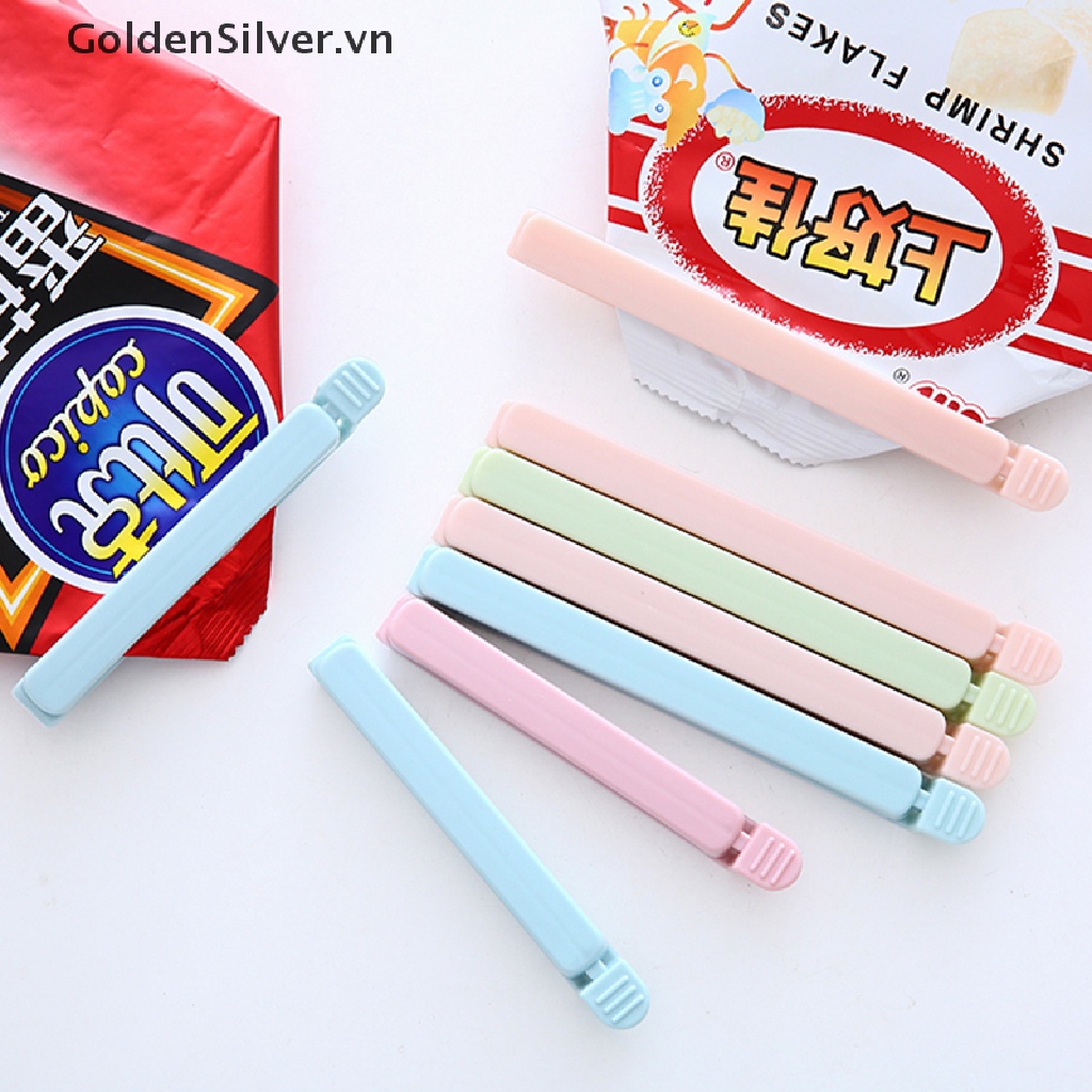 Set 5 Kẹp Miệng Túi Thực Phẩm Bằng Nhựa Màu Trơn