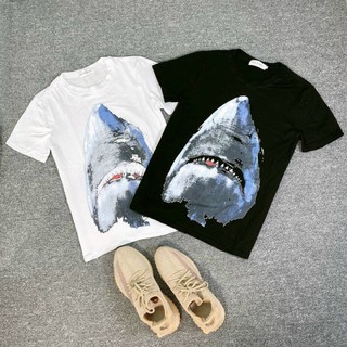 Áo Thun Nam Cổ Tròn, Áo Phông Cộc Tay Nam Hè 2021 In Hình Cá Mập 3D Chất Thun Cotton Co Dãn 4C - AC34 - Shopmens