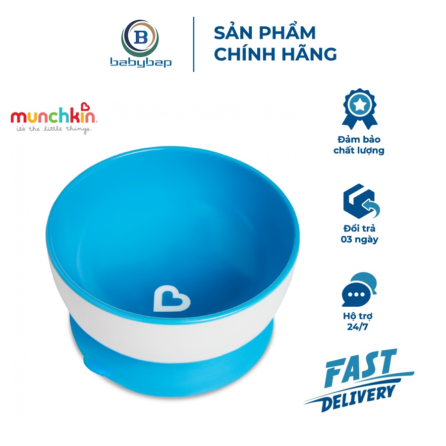 Bộ 3 Bát Ăn Chống Đổ Munchkin Phù Hợp Cho Bé Từ 6 Tháng Trở Lên