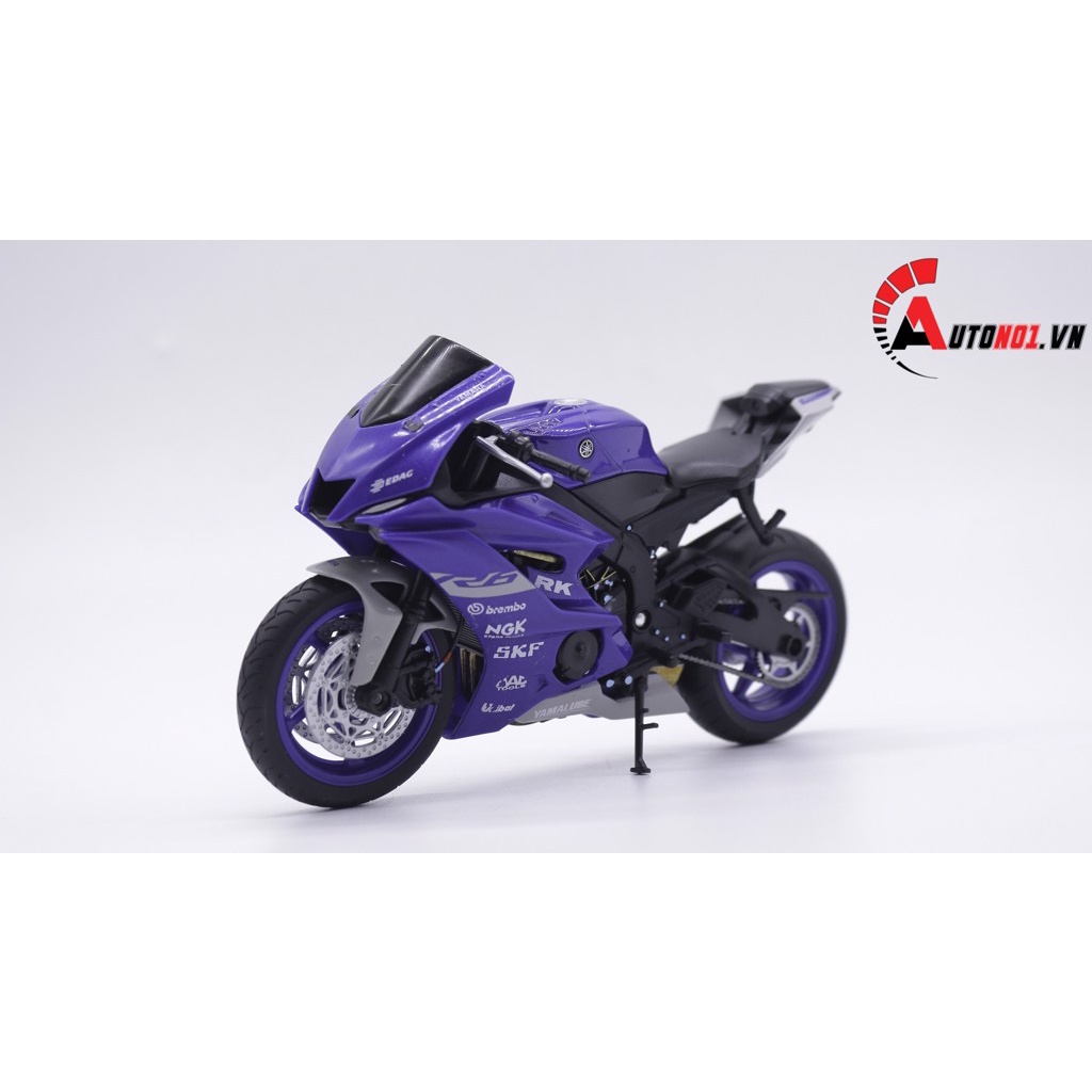 MÔ HÌNH XE YAMAHA R6 BLUE ĐỘ PÔ SC 1:12 AUTONO1 D159