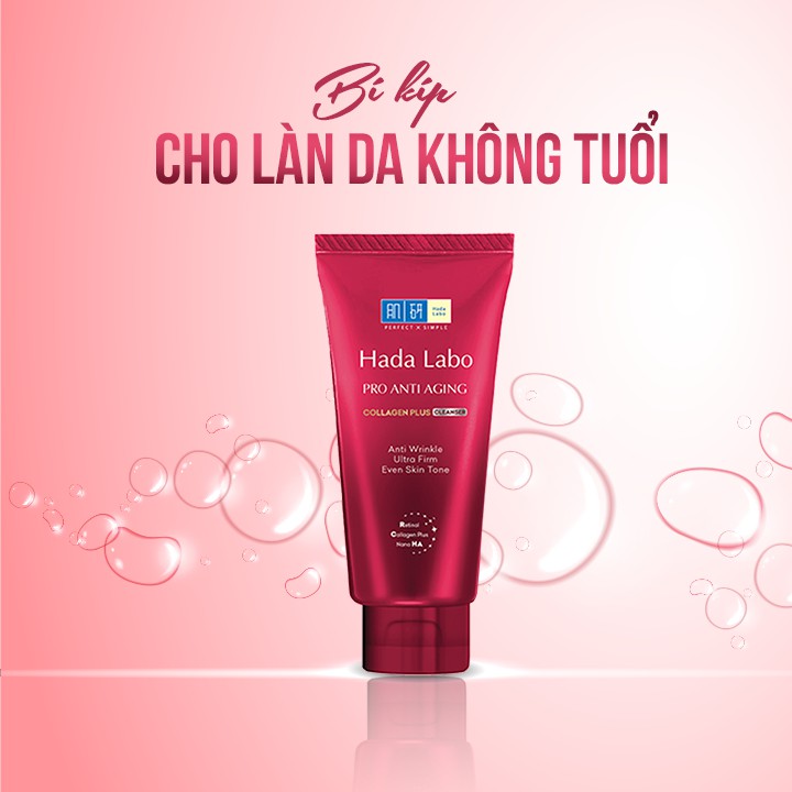 Sữa rửa mặt Hada Labo chống lão hóa Màu Đỏ - Hada Labo Pro Anti Aging Cleanser 80g