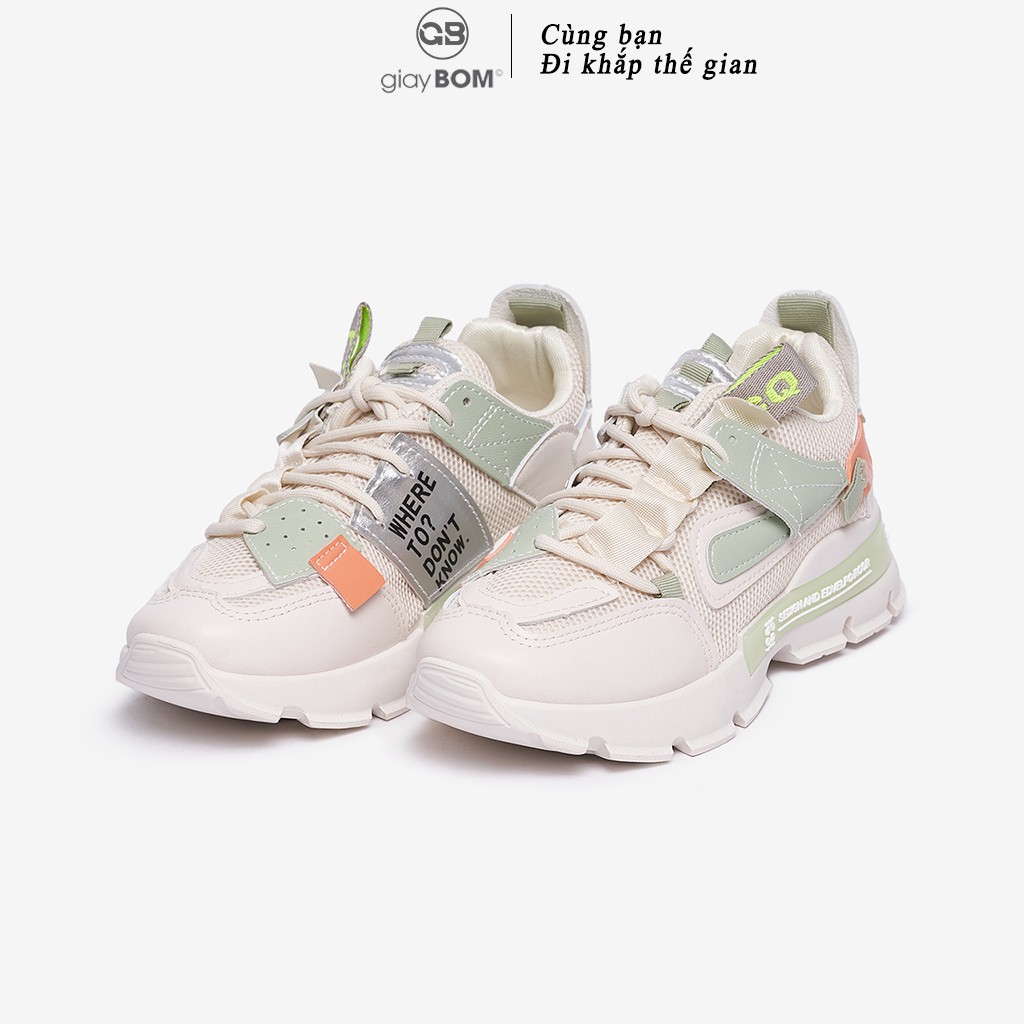 Giày Thể Thao Nữ giayBOM Warriors Thiết Kế Mới Đế Cao 3 cm B1078