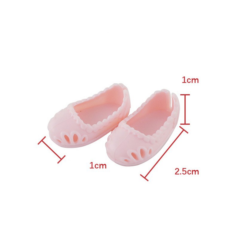 Set 4 Đôi Giày Nhựa Mini Cho Búp Bê BJD 16 Cm Tỉ Lệ 1 / 12